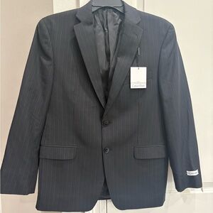Calvin Klein black 100% wool blazer size 40S Slim Fit NWT